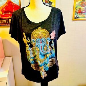 Curbside Clothing Women’s Ganesha Tee, Large